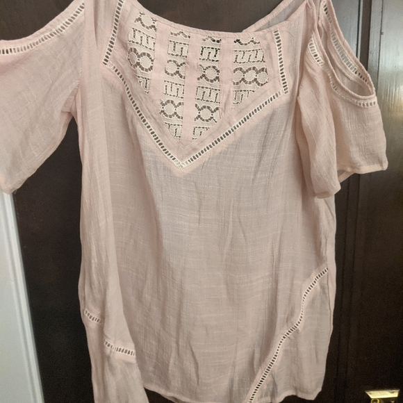 Light pink linen shirt with drop sleeve - Picture 2 of 2